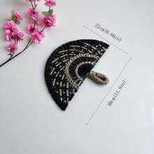 11.8 Inch Width X 8.66 Inch Length Small Semicircular Handwoven Seagrass Hand Fan, Home Decor Wall Hanging Fan For Cooling, Suitable For Elderly And Children, Summer Use, Lobby And Club Decoration - Seaweed Fan-shaped Fans Come In Various Colors - View 13