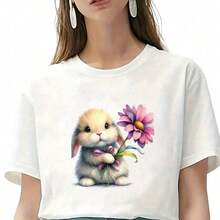 1pc/2pcs/3pcs Rabbit With Flowers Heat Transfer Patch, Durable Long-Lasting Iron-On Sticker For DIY T-Shirt, Sweatshirt, Jeans, Hoodie, Backpack, Jacket, Handbag, Pillow - 3PCS-s - View 5