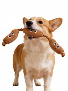 1 pieza Juguete de peluche con chillido para mascotas, juguete masticable duradero con forma de perro salchicha, adecuado para el autoentretenimiento y el entrenamiento de perros y gatos - Multicolor - Ver 10
