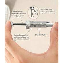 6/7PCS/Set Piercing Taper Ball Grabber Tool For Changing Jewelry - 14G 16G 18G 20G Stainless Steel Flat Back Earring Applicator Tool Piercing Kit For Ear/Nose/Eyebrow/Tongue/Navel/Nipple/Lip. - Multicolor - View 8
