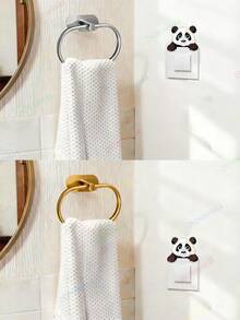 不锈钢毛巾架，粘性手巾架，壁挂式毛巾架，浴室毛巾环，黑色浴室配件，抹布架，浴室收纳，毛巾杆，浴室置物架，毛巾收纳，壁挂式置物架，哑光黑，银色，金色，防水，浴室壁挂式置物架，免钻孔洗脸洗手巾架，浴室收纳架，家居装饰，浴室五金配件，厨房装饰 - 彩色 - 查看 6