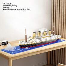 Large Cruise Ship Building Blocks, Classic Luxury Cruise Ship Large Vessel Model, Micro Mini Building Block Set 3D Model, Creative Stress Relief Assembly Building Blocks Collectible Decor Birthday Gift 1 Set, Ideal Collectible And Engaging Assembly Activity, Building Blocks Pliers Assembly Tool, No Lighting - Multicolor - View 8