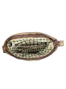 Vintage Style Messenger Bag, Canvas Crossbody Bag, University Style - 黑色 - 查看 5