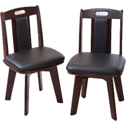 ビータ( 天然木ダイニング回転チェア 2脚組 幅44×奥行47. 5×高さ78. 5cm/座面高42cm クッション付き 簡単組立 ダークブラウン