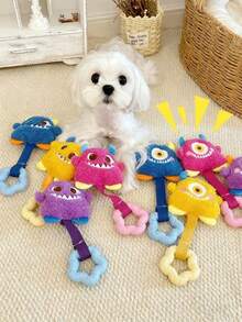 Dog Teeth Chewing Toy - Dog Dental Chew Stick - Chewing Toy To Remove Tartar And Clean Teeth, Satisfying Dogs' Natural Chewing Desire, Promoting Fresh Breath. Contains "Bb" Sound To Help Relieve Puppy Depression. - Multicolor - View 1