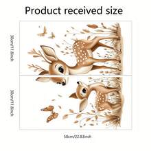 1pc Cute Adorable Cartoon Deer Wall Sticker, Removable Self-Adhesive Waterproof PVC Animal Decal, Suitable For Decorating Living Room, Bedroom, Kids Room, Kitchen - Wall Stickers - View 8