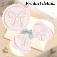 30个3D蝴蝶结蜡封贴纸，优雅的香槟色自粘封印，适用于婚礼请柬、礼品包装装饰、信封、圣诞节和派对装饰、贺卡 - 浅粉色 - 蝴蝶結-淡粉 - 查看 5