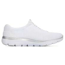 Skechers Women's Lightweight Casual Shoes, SPORT Women One-Piece Slip-On Athletic Sneakers, Soft Sole Walking Shoes 12980-WSL - White/Silver - View 6