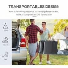 Sun Lounger, Beach Chair, Garden Lounger, Foldable, Adjustable With Cushion, Metal And Fabric Frame, Grey, 137 X 63.5 X 100.5 Cm - Grey - View 6