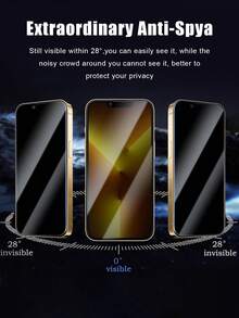 4pcs Full Screen Tempered Glass Privacy Screen Protector, Compatible With IPhone7/8/X/XR/11/12/13/14/15/16/17 Series, Anti-Fingerprint, Waterproof, Anti-Scratch, Sensitive Touch And Smooth Feel, 9H Hardness Glass, Anti-Collision, Anti-Drop - Black - View 3