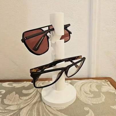 3-Tier Detachable Fashion Eyeglass Display Stand, Stylish Eyewear Storage Box, Easy Assembly, Durable Plastic Material, Modern Minimalist Design, Bohemian Style, Portable Desktop Glasses Holder, Suitable For Desk, Nightstand, Living Room Decor