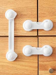 3 buc încuietoare de multifuncțională anti-prindere, protecție anti-deschidere pentru sertarul frigiderului, încuietoare de pentru dulap cu fereastră, ușor de deblocat sertar frigider anti-prindere, instalare ușoară, clemă pentru ușă dulap fără găurire, mâner anti-prindere, plastic durabil, scule și rechizite pentru casă, convenabil și practic. - Element de fixare - Vizualizare 5