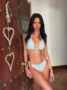 New Women's Elegant Ditsy Floral Swimwear Set, Suitable For Beach, Date, Party In Spring/Summer Vacation - Multicolor - View 2