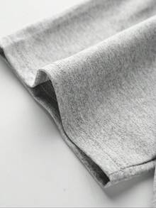 男童三角印花短袖T恤，街头艺术纹理，休闲日常上学必备单品 - 灰色 - 查看 4