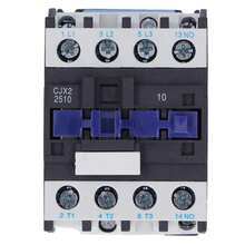 25A Power Contactor Normally Open Electric AC Contactor Silver Alloy Contact M5 Screw Mount AC110V - Blanco y Negro - Ver 4