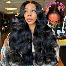 200 Density 32 Inch Natural Black Color Body Wave 13X4 Transparent Lace Front Human Blended Hair Wigs 5*5 Glueless Wig With Baby Hair Body Waves Perfect For Daily Wear Natural Looking Soft For Women's Long Fashionable Blended Hair Wig - Natural & Black - View 1
