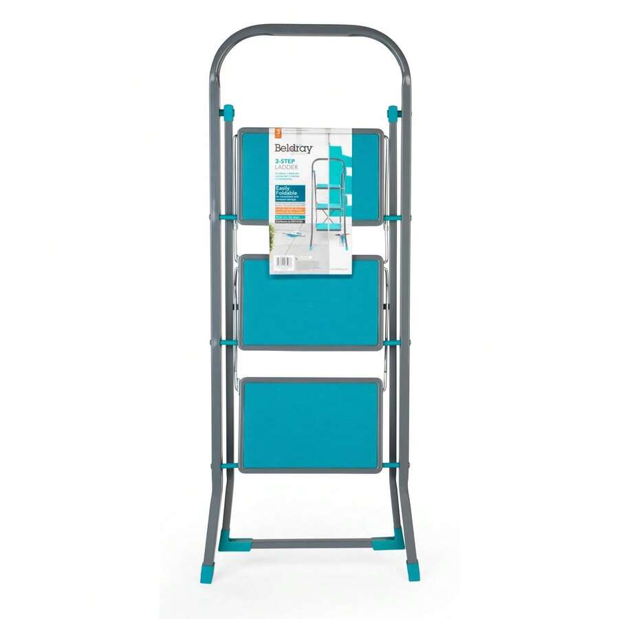 Beldray 3 Step Ladder Fold Away Design DIY Cleaning Painting Compt Storage - C - View 1