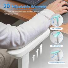 Ergonomic Gaming Chair With Liftable Lumbar Support And 3D Adjustable Armrests, Reclining Game Chair With Headrest And Swivel, Comfortable Office Desk Chair For Adults - 白色 - 查看 3