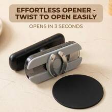 1 Pc, Labor-Saving Lid Opener, Easy Twist Multi-Function Manual Jar And Bottle Opener, Adjustable, Suitable For Kitchen Use, St. Patrick's Day - Black - View 5