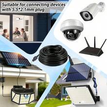 The DC Extension Cable Is Black. The Outdoor Lighting Connection Cable Has A Length Of 5.5x2.1mm/5m (16.4ft), Compatible With Various Devices, IP65 Is More Suitable For Outdoor Use, And Is Applicable For Connecting Solar Lights, Monitors In Gardens, Terraces, And Other Outdoor Areas. - Black - View 6