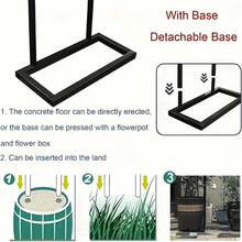 EZIFY 1 Pack Black Metal Garden Arch - Freestanding With Base, 2 Sizes For DIY Assembly, Perfect For Wedding Decoration & Climbing Plants - 黑色 - 附底座 - 查看 9