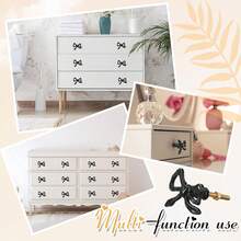 2pcs French Cute Cool Black Bow Knobs For Vanity, Drawer, Door Handles - A - View 3