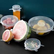 6pcs Silicone Stretch Lids Set, Reusable Food Storage Covers Fit Various Containers, Bowls, Cups, Plates, Glasses, Versatile Elastic Stretch Wrap Seal Covers - Multicolor - View 2