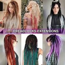 6 lọn tóc nối kiểu dreadlock kẹp, dài 24 inch, chất liệu tổng hợp, mềm mại, làm thủ công, dành cho nữ. - Nhiều màu - Xem 4