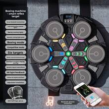 Máquina de boxeo inteligente Bluetooth para niños, objetivo de pared de boxeo electrónico para el hogar con luces geniales, efectos de luz rítmica, efectos de sonido dinámico inteligente, 3 niveles de velocidad ajustables, equipo de entrenamiento de boxeo para alivio del estrés con saco de boxeo - Multicolor - Ver 19