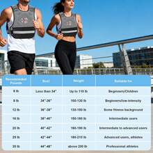 Chaleco con peso ajustable para mujeres y hombres, 4-10 libras/12-20 libras/20-32 libras con 6 pesos de arena de hierro, chaleco de peso corporal con tira reflectante para correr, caminar - Gris - Ver 12
