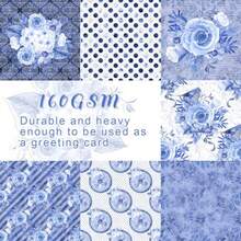 Craft Paper - 12in-blue Flowers - View 2