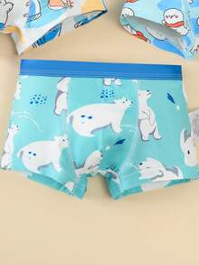 4pcs/Pack Boys' Soft & Skin-Friendly Cartoon Animal Graphic Print Comfortable Briefs, Toddler/Little/Big Kids - Multicolor - View 4