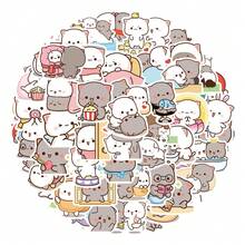 60pcs Cartoon Cute Peach Cat Graffiti Stickers Mobile Phone Case Diy Laptop Water Cup Waterproof Decorative Stickers - 1 Set - View 9