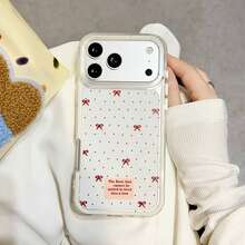 一款可爱的红色蝴蝶结波点透明手机壳，超薄防震，兼容 17/17 Air/17 Pro/17 Pro Max/16/7/8/11/12/13/14/15/X/XR/Xs/Plus/Pro/Pro Max/SE2 - 古董白 - 查看 5