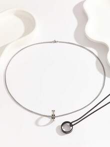 ATLVXJL 两件套夜光情侣/友谊项链，含夜光戒指吊坠，休闲首饰套装，适合日常佩戴和节日礼物 - 彩色 - 查看 8