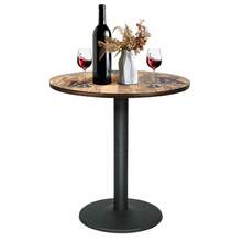Runder Vintage-Esstisch, moderner Küchentisch, Säulentisch, 2-4 Personen, Industrial Style, geeignet für Küche, Esszimmer - Holzfarbe 1 - Übersicht 1