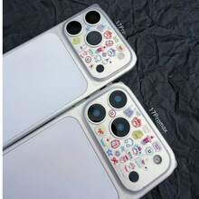 Filme de Lente de Alta Definição + Sacola de Compras Urso de Pelúcia Adesivo Relevo DIY, Adequado para Apple 17promax/17pro, Resistente a Arranhões, Fácil de Instalar, Ajuste Preciso, Design Minimalista, Filme de Lente Ano Novo, Presente Dia dos Namorados - Película para lente + adesivos - Visão 8