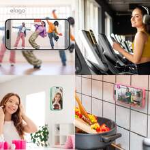 Elago Magnetic Suction Cup Phone Mount Compatible With MagSafe Case, Removable Silicone Sticky Grip Holder For IPhone, Non-Slip, Washable, Hands-Free Selfies/Video For Insta Influencer/Creator, Gift For Birthday, Family, Friends, Phone Accessories, Mountable Holder For Wall, Shower, Phone Stand - 淺藍色 - 查看 8