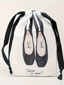 1pc Portable Breathable Mesh Dance Bag, Women Ballet Shoes Storage Drawstring Bag - Multicolor - View 9