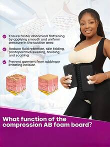 1pc Women Foam Board Flattening Tummy Control FAJA, Foam Backboard BBL Back Compression Abdominal Board, Fat Absorption Compression Board FAJA Shapewear Accessory - Multicolor - View 3