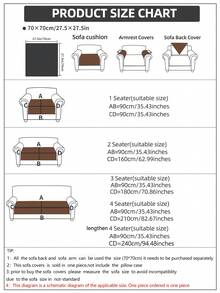 1pc All-Season Luxury Chenille Sofa Cushion Cover, Modern Minimalist Fashion Dust-Proof Anti-Slip Sofa Seat Pad, Machine/Hand Washable, Suitable For Bedroom, Office, Living Room Combination, L-Shaped And 1/2/3/4-Seat Sofa - Khaki - View 3