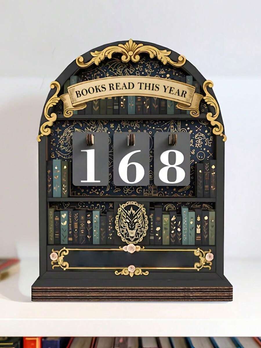 2D Retro Book Reading Tracker, Annual Book Counting Ornament - This Year'S Reading Tracker Can Track Up To 999 Books. Diy With A Base. Ideal For Office Books, Modern Books, Sturdy Structures, Bookshelf Decorations, Book Lovers' Gifts, Book Display And Storage, Bookshelf Counter Displays, And Reading Challenge Gifts. Suitable For Readers, Teachers, Writers, And Book Enthusiasts, Book Lover Gifts, World Book Day Gift Office Desk Accessories Desk Accessories Office Supplies Office Decor