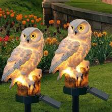 Solar Powered Eagle Stake Light, Resin Owl Stake Light, Garden Lights, Outdoor Patio Lights, Lawn Lights, Landscape Lights - Floor Lamp - View 2