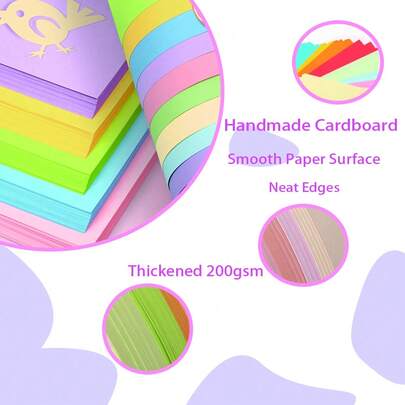 20/50 Sheets Macaron Colored Cardboard, 10 Color Handmade DIY Painting Background Board, Decorative Materials