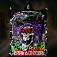 1PC 3D Monster Jam Monster Truck Cartoon Blanket, Edgy Gift For Motorsports Fans, Themed Man Cave Decor, Retro Sci-Fi Party Accent & Race Day Souvenir,Soft Throw Blanket For Home Bedroom Bed Sofa Picnic Travel Office Cover Blanket - nhiều màu 1 - Xem 5