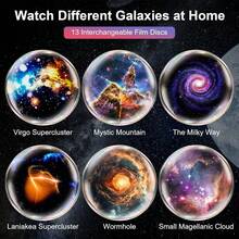 LiHangStar Galaxy Starry Sky Projector - Starry Sky Projection Lamp, Galaxy Moon Projection With Replaceable Slide Film, Suitable For Bedroom, Gaming Room, Ceiling, Gifts, Christmas Party - Black and White - View 5