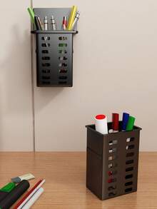 1个白色浴室黑色置物架壁挂式透明免钻孔浴室马桶梳妆台牙刷牙膏梳子收纳整理架 - 黑色 - 查看 2