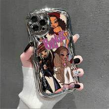 Funda para teléfono con diseño de muñecas , compatible con teléfonos ,  17,  16 Pro Max,  15 Pro Max,  13 y  12. Fabricada en TPU, ofrece protección contra golpes y caídas. Un regalo elegante para amantes de la moda, amigos y coleccionistas. - Plateado - Ver 3