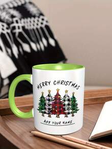 Custom 1PC Christmas Mug 11oz Personalized Name Coffee Cup Novelty Custom Xmas Gift - Green - View 8