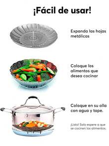 Rejilla Para Verduras Al Vapor Plegable De Acero Inoxidable Acero Inoxidable - M - Ver 5